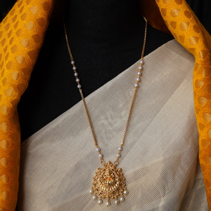 Heritage gold plated temple padakam long chain HP0069