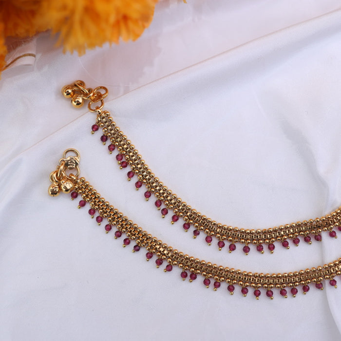 Heritage gold plated traditional payal 4433998