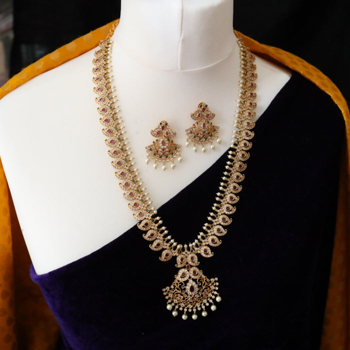 Antique long necklace and earrings 16700