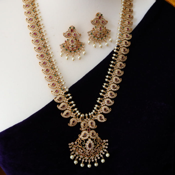 Antique long necklace and earrings 16700