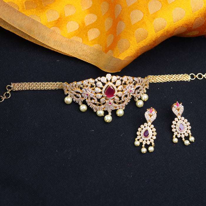 Heritage gold plated choker necklace with earrings 16429
