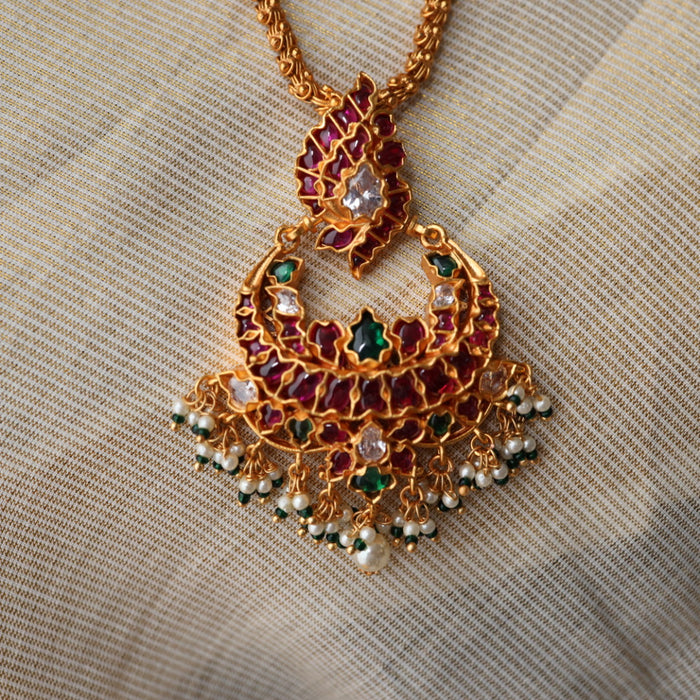Antique pendant long necklace with earrings PEN456