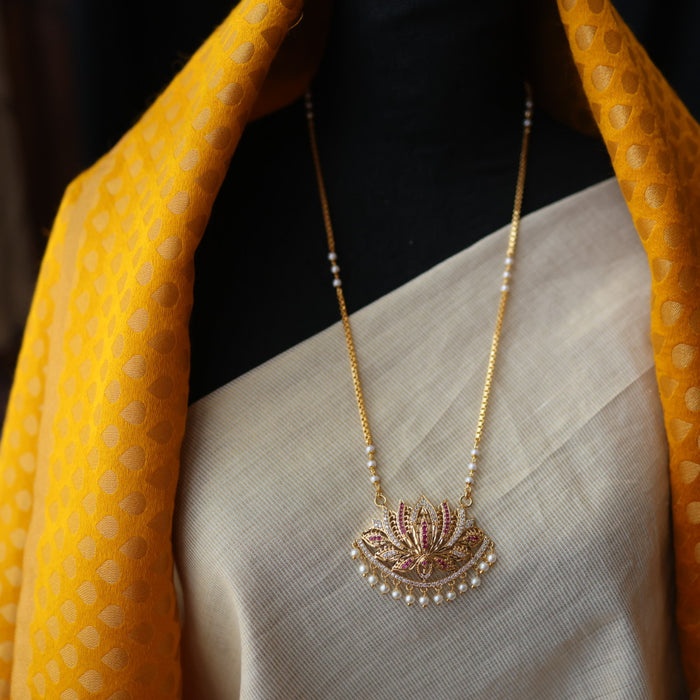 Heritage gold plated padakam long necklace HP5178