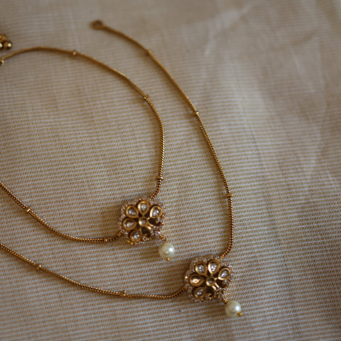 Antique gold traditional simple anklet HAN319