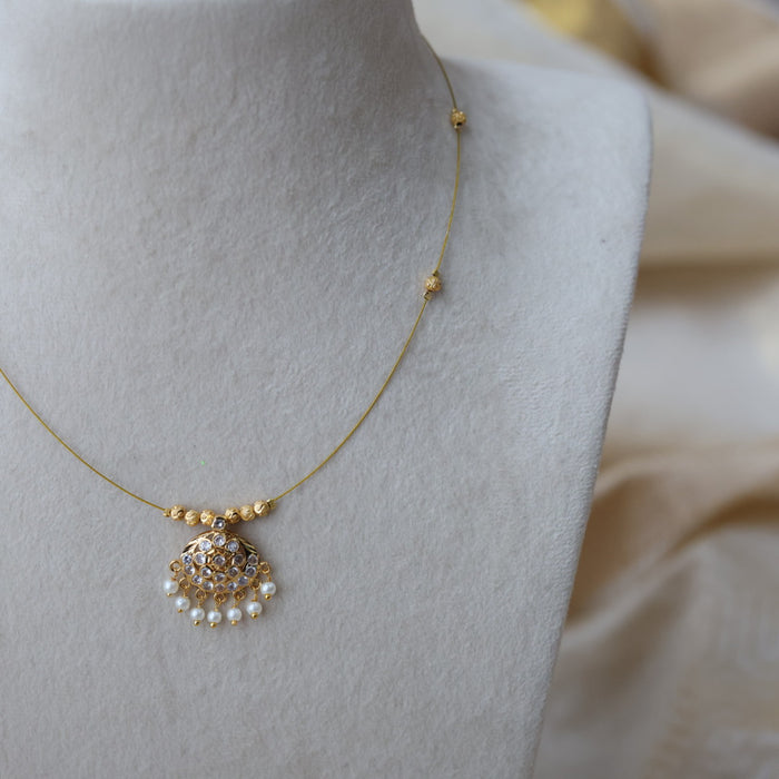 Heritage gold plated invisible short necklace IN902