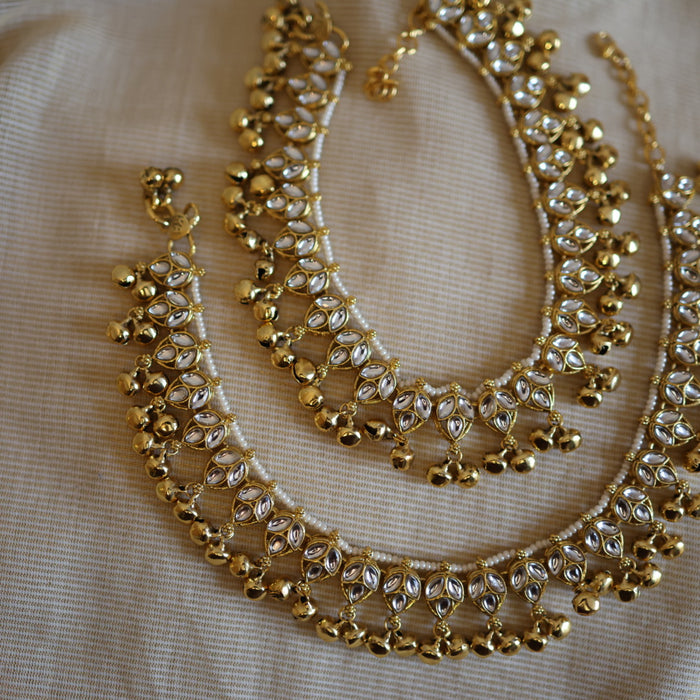 Antique gold traditional simple anklet HAN321