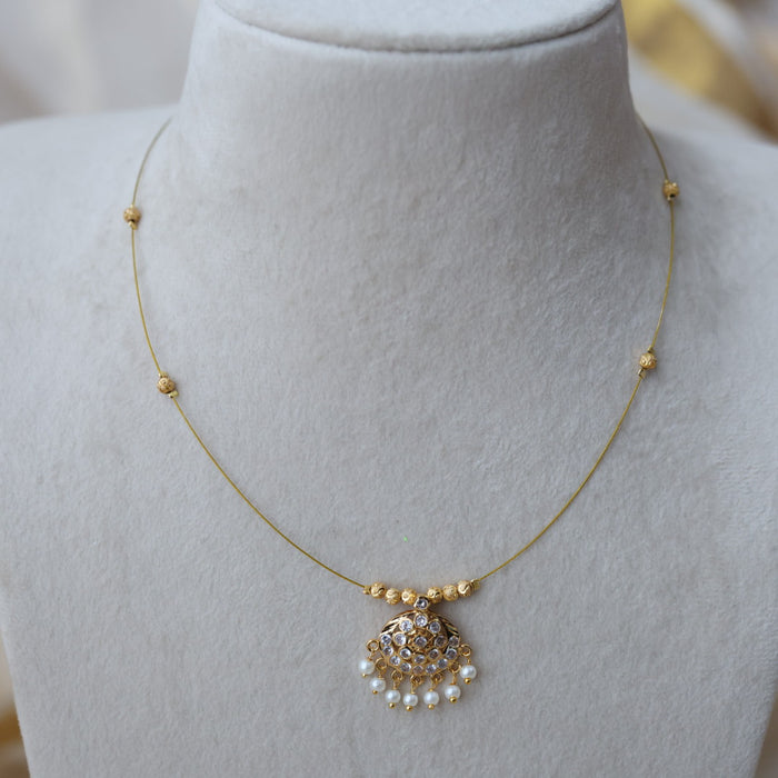 Heritage gold plated invisible short necklace IN902