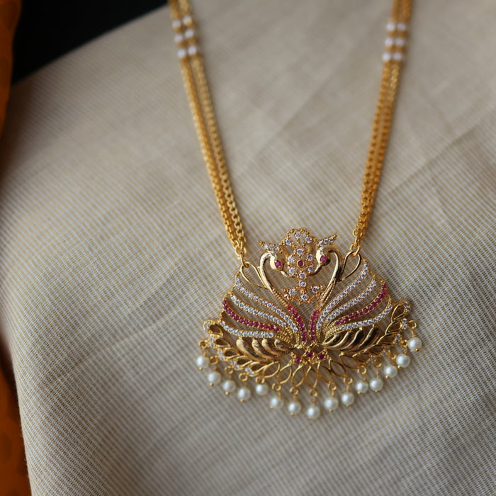 Heritage gold plated padakam necklace HP69231