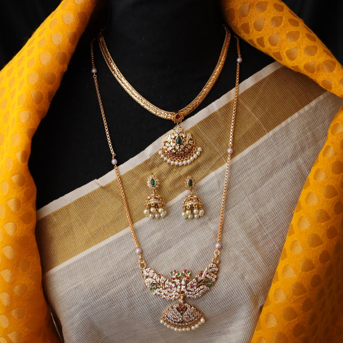 Heritage gold plated padakam necklace set HP016