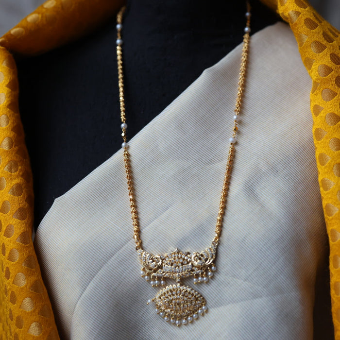 Heritage gold plated long padakam necklace set with earrings HP5633