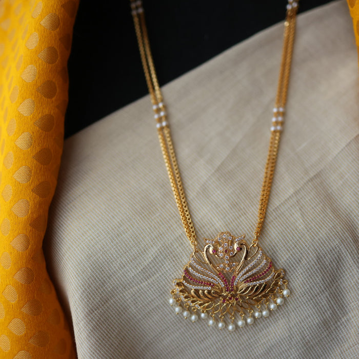 Heritage gold plated padakam necklace HP69231
