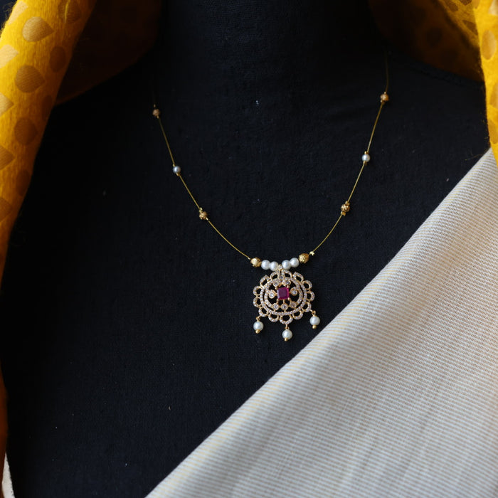 Heritage gold plated invisible short necklace IN9022