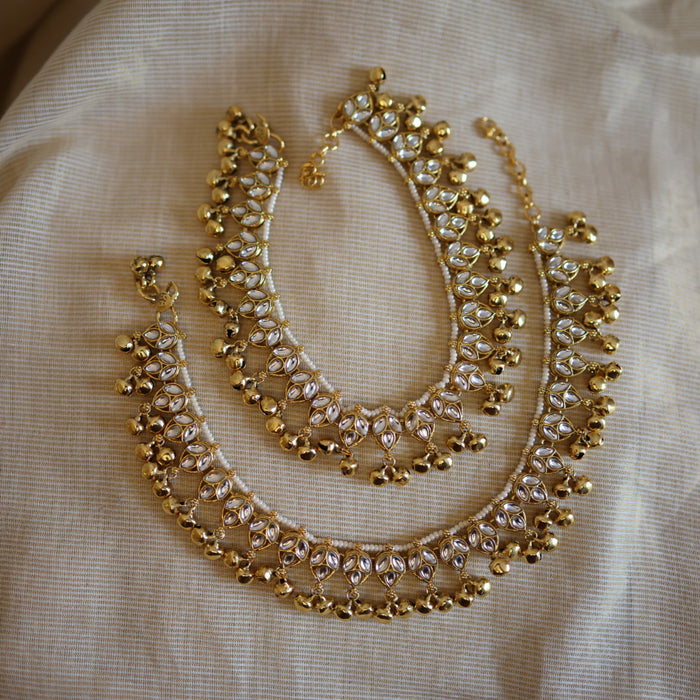 Antique gold traditional simple anklet HAN321