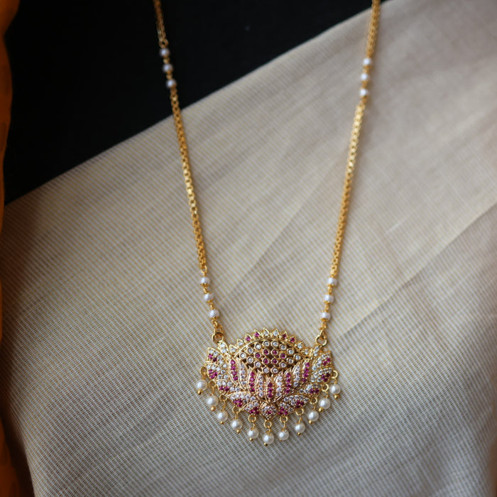 Heritage gold plated padakam necklace HP69266