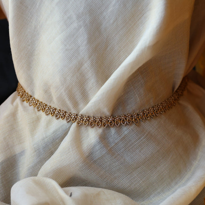 Antique white stone long necklace/ Waistchain and earrings LL03765