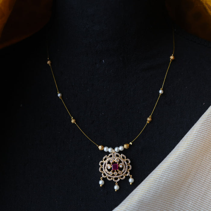 Heritage gold plated invisible short necklace IN9022