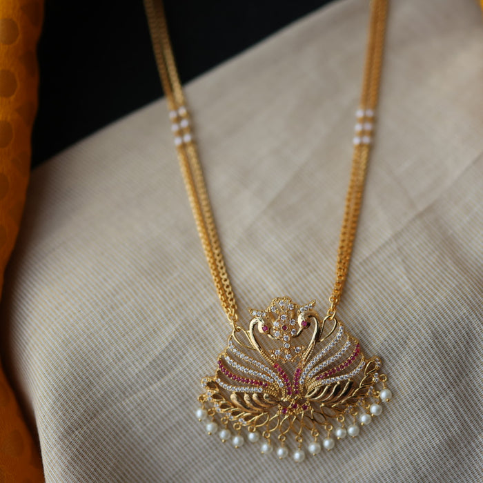 Heritage gold plated padakam necklace HP69231