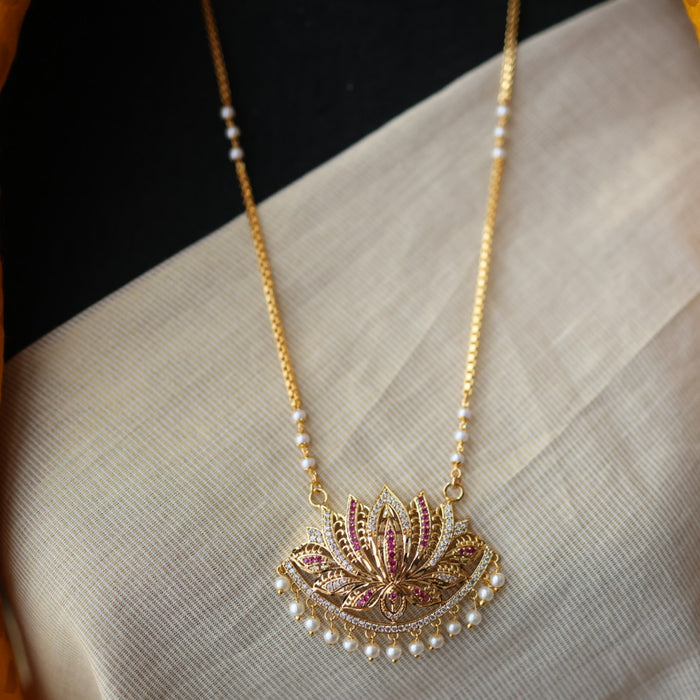 Heritage gold plated padakam long necklace HP5178