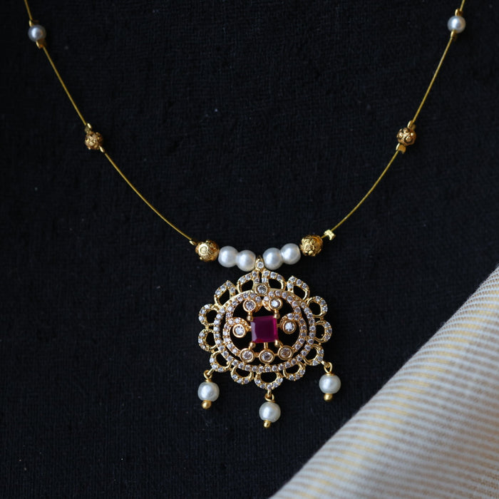 Heritage gold plated invisible short necklace IN9022