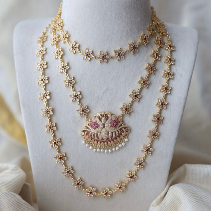 Heritage gold plated long necklace
