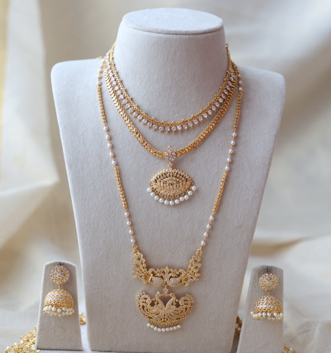 Heritage gold plated padakam necklace set HPS2678