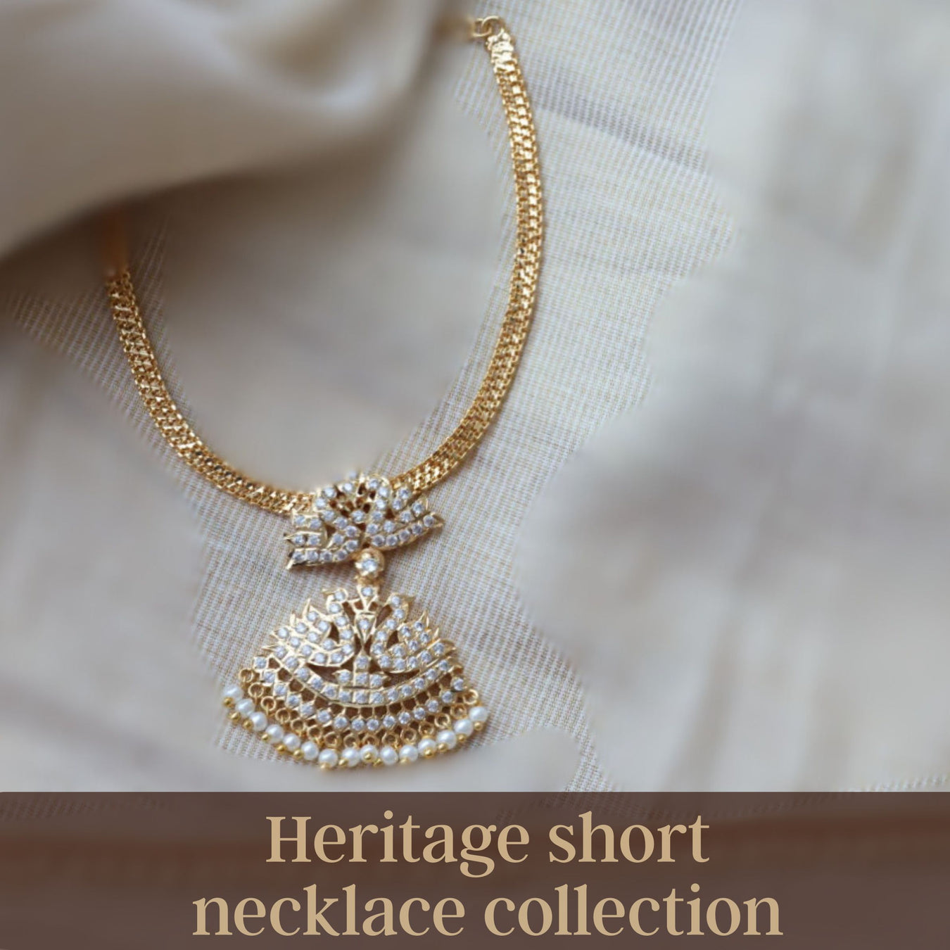heritage gold plated short necklace