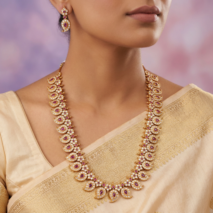 Antique long necklace and earring LL03007