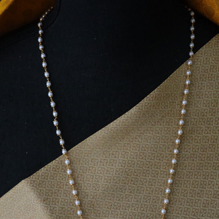 Heritage gold plated padakam long pearl chain 1657765