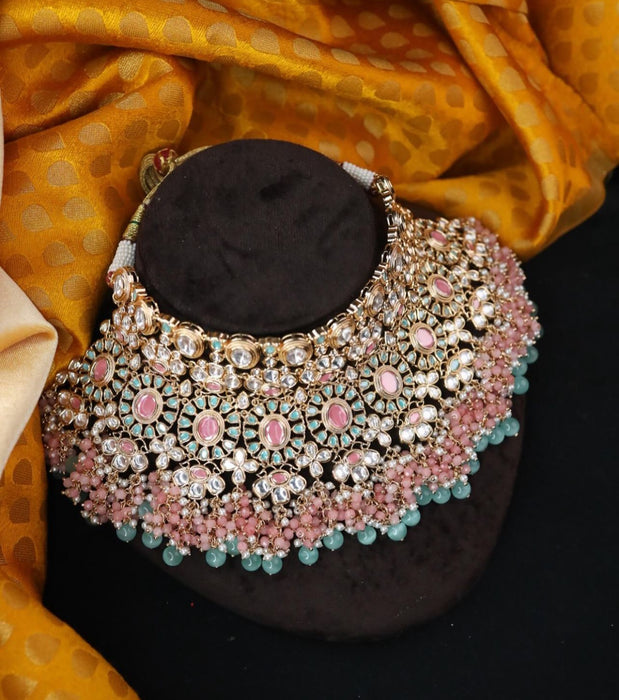 Bridal Kundan necklace with tikka And rare