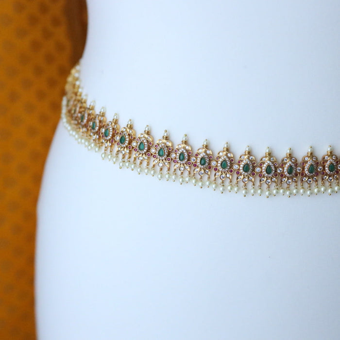 Antique gold and pearl waistchain 10107