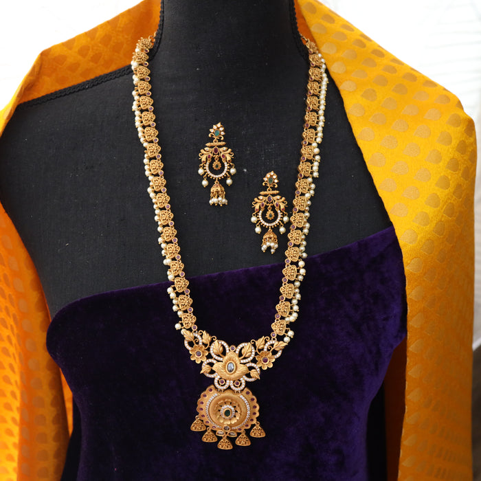 Antique long temple necklace and earrings 1812