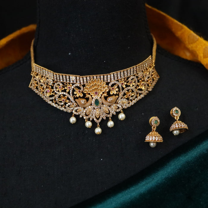 Antique choker necklace with earrings 16429