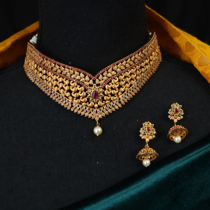 Antique choker necklace with earrings 16430