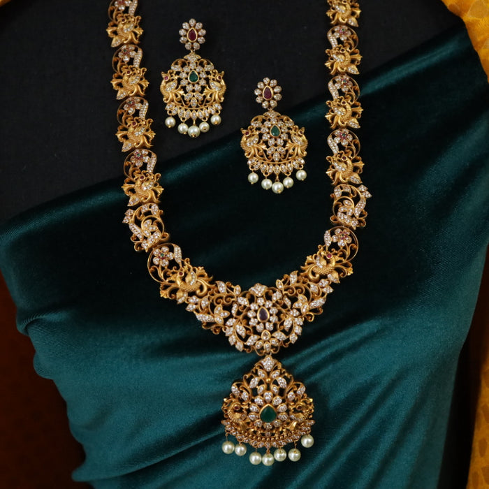 Antique long necklace with earrings 16432