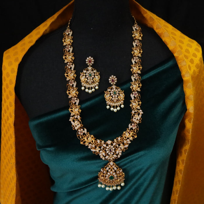 Antique long necklace with earrings 16432