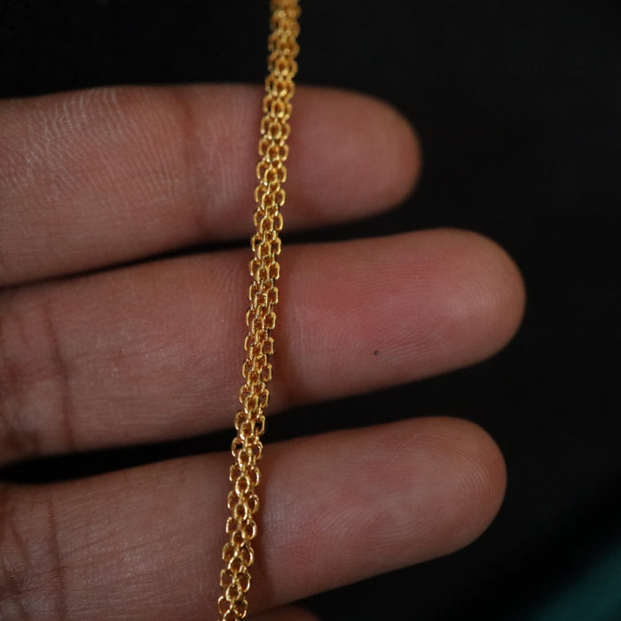 Heritage gold plated long chain with pendant 16423