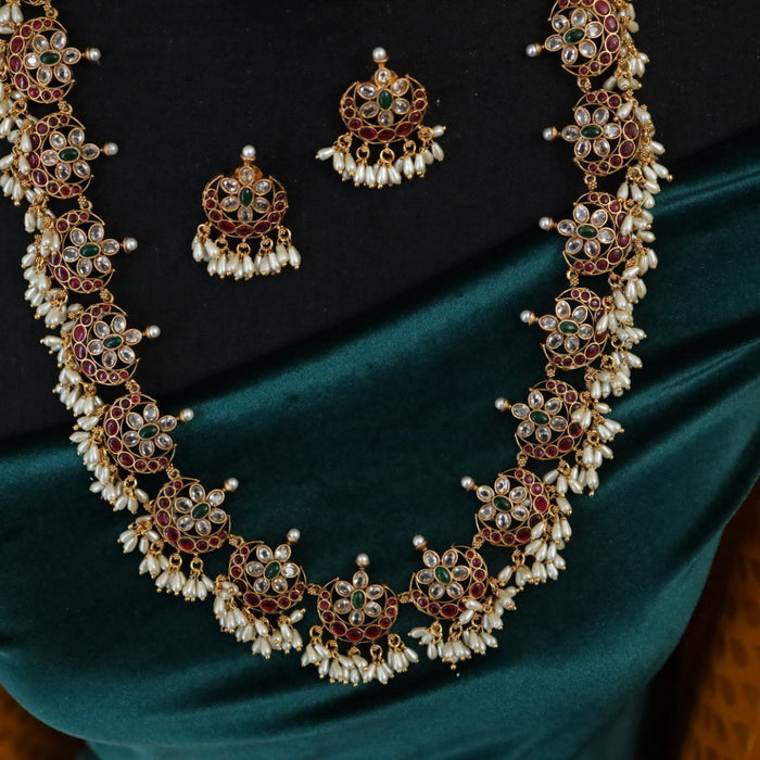 Antique long necklace with earrings / waistchain 16437