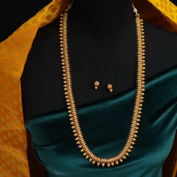 Antique gold long necklace with earrings 16439