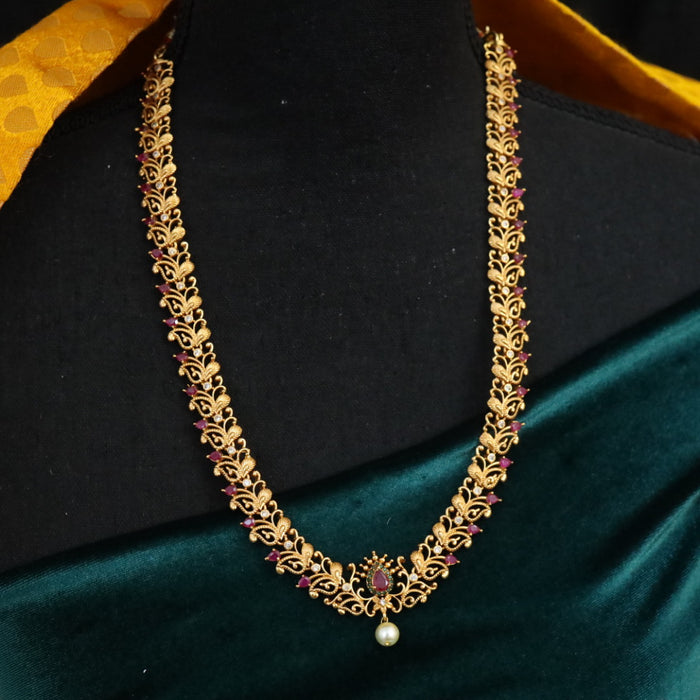 Antique gold long necklace with earrings 16440
