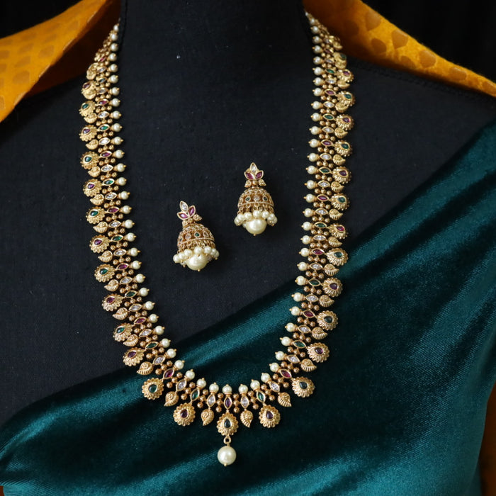 Antique long necklace with earrings 16449