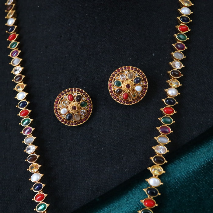 Antique traditional long necklace with earrings 16455