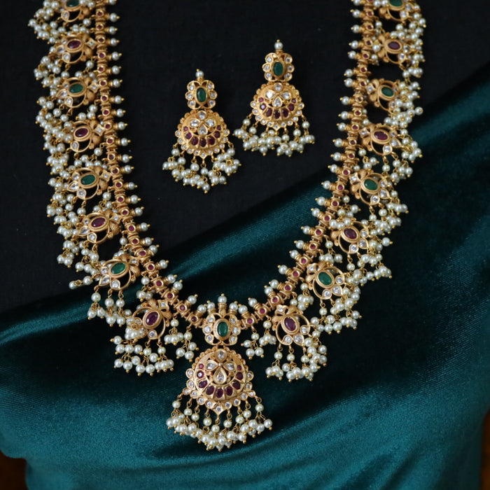 Antique traditional long necklace with earrings 16456