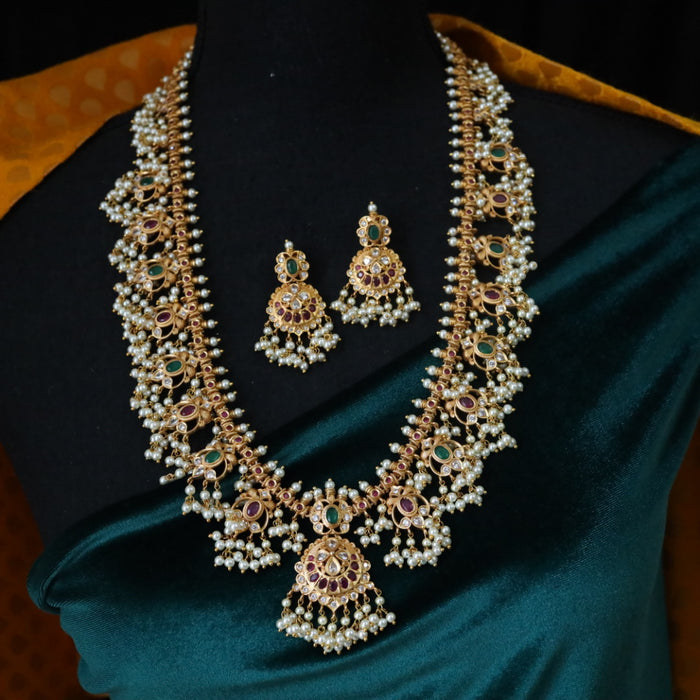 Antique traditional long necklace with earrings 16456