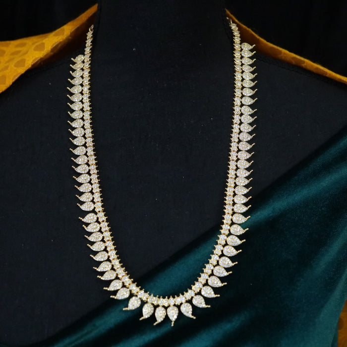 Antique white stone long necklace with earrings 16468