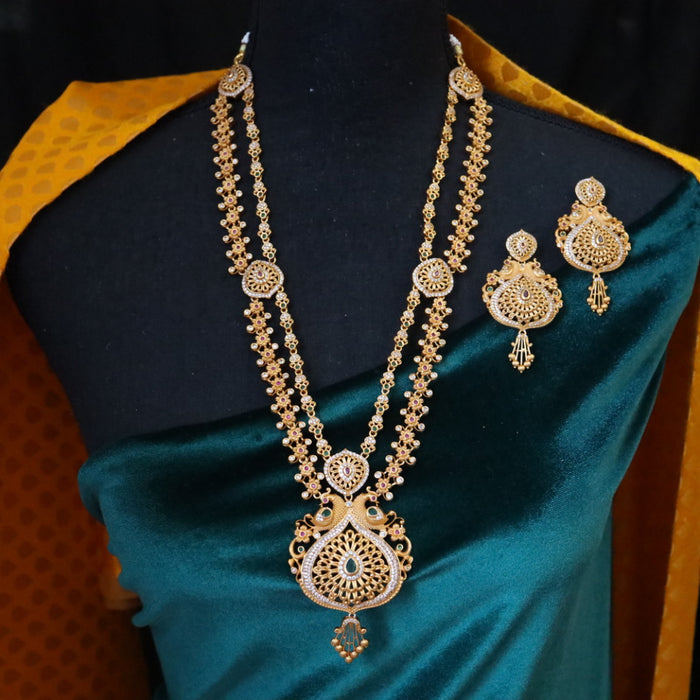 Antique traditional long necklace with earrings 144554