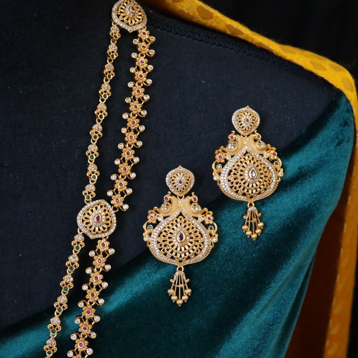 Antique traditional long necklace with earrings 144554