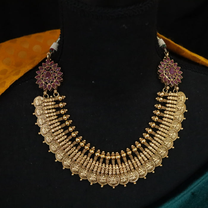 Antique gold long necklace with earrings 144562