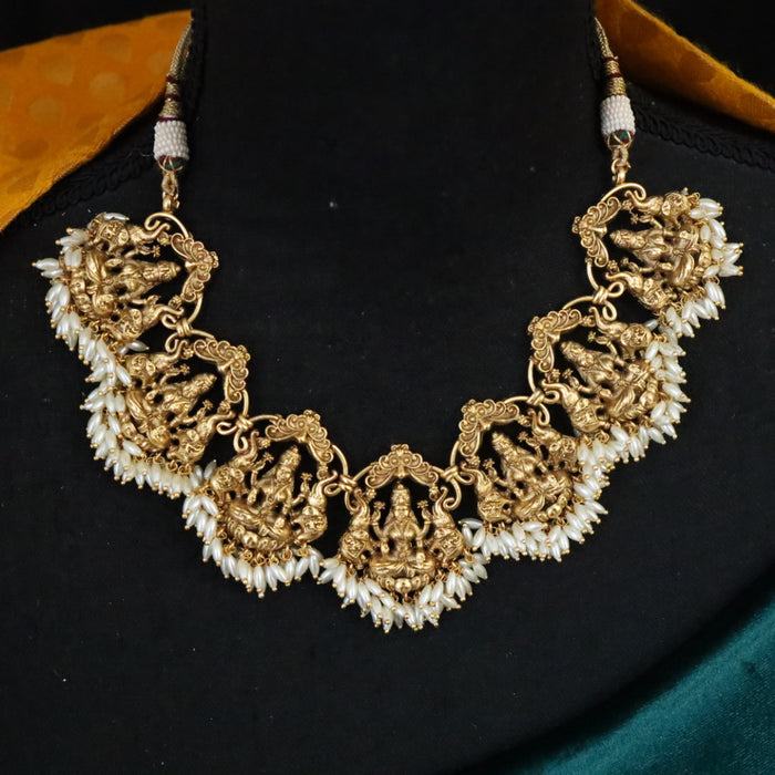 Antique gold long necklace with earrings 144567