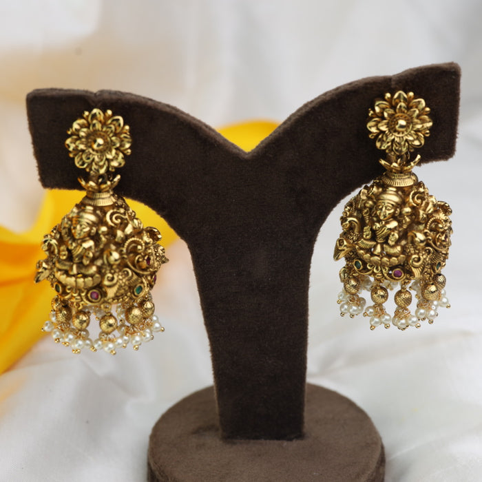 Antique temple jumka earrings 124959