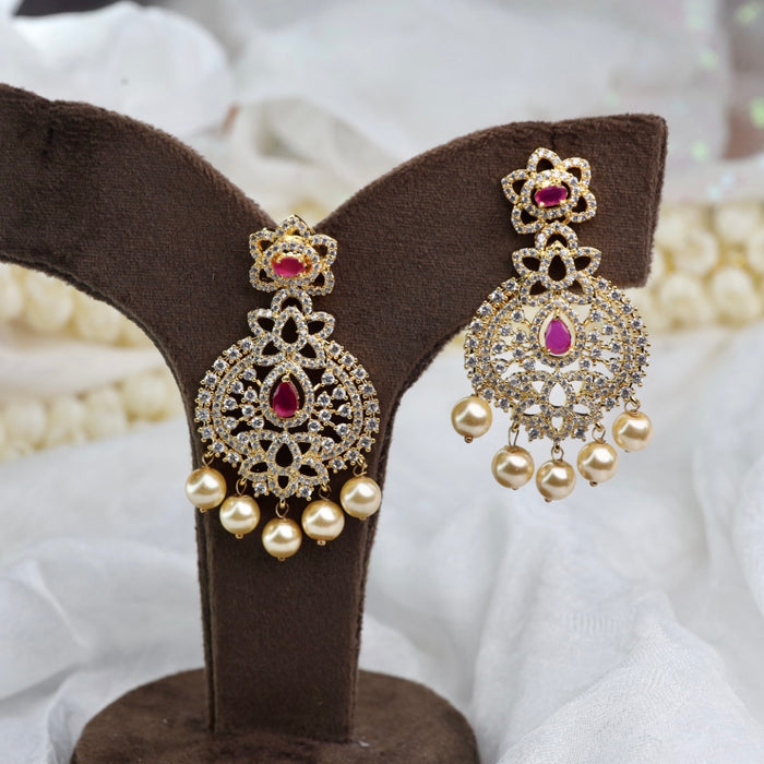 Cz white stone Jumka earrings 124968